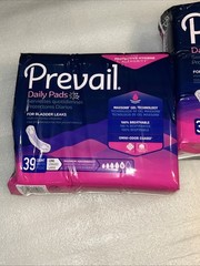 2 Prevail Incontinence Bladder Maximum Absorbency Control Pads, Long, 39 Count