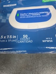 McKESSON StayDry WASHCLOTHS SCENTED with ALOE Vitamin E (2) 50 count Wipes