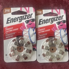 Energizer Size 312 Brown AZ312DP-8 Hearing Aid Batteries Exp Date 10/2027