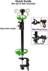 Portable 43-Inch Adjustable Feeding Tube & Pump Stand with Clamp