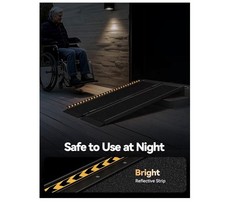 FACHNUO 3 ft Threshold Ramp Bi-Fold Anti-Slip Reflective 800 lb Black