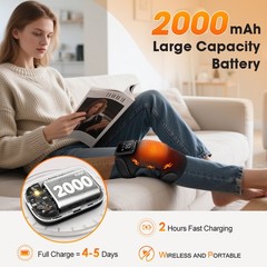 1/2pcs Electric Cordless Heated Knee Vibration Massage Brace Joint Hot Compress