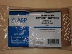 💛(5) Pairs Asp Global NON SKID Socks BROWN Double Tread LARGE
