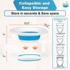 Pochik Sitz Bath for Toilet Seat Hemorrhoids and 1 Count (Pack of 1), Blue