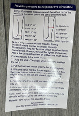 Silver Steps EZ Zip Open Toe Compression Socks 20-30mmHg, Beige Size L