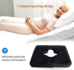 Bed Sore Cushions for Butt w/ Removable, Washable Black Cover for Post-Operative