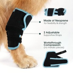 Dog Leg Brace Medium, M（Leg Length 5.5in，Upper Leg Circ 6.7in） Blue