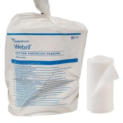 Cardinal Health Webril Cast Padding, Cotton, 4 Inches X 4 Yards, Roll, 12 Count