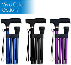 Folding Cane – Foldable Walking Cane with Adjustable Height – Collapsible and Li