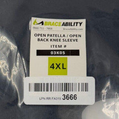Braceability Open Patella Open Back Knee Sleeve 4XL Black