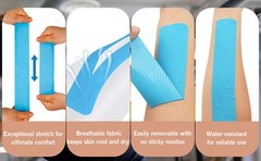 K Tape Precut Strips (40 Count, 10″) | Latex-Kinesiology Tape for Sports |