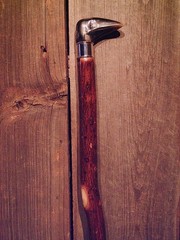 walking stick cane DEER HOOVE & NATURAL GROWN wood shaft custom made in the USA