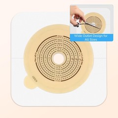 10 PCS Skin Barrier with Non-Woven Border for Two-Piece Colostomy Bags, Cut-t…