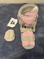Brace Direct orthopedic fracture walking boot, featuring pink M