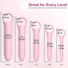 5-Pack Silicone Dilators for Pelvic Floor Health in Pink – Storage Bag Included