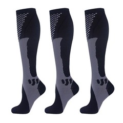 (3 Pairs) 20-30mmHg Compression Socks Calf Support Knee High Sock For Sport Gift