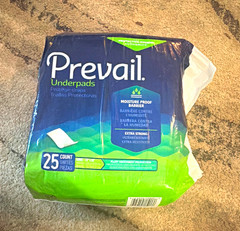 Prevail Night Super Underpads Extra Strong Waterproof Overnight 25ct 800ml L