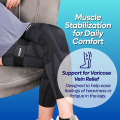 Knee Support Compression Full Leg Sleeve Brace Sport Joint Pain Relief Arthritis