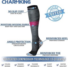 Knee High Compression Socks for Cycling & Running – 15 Color Options Available