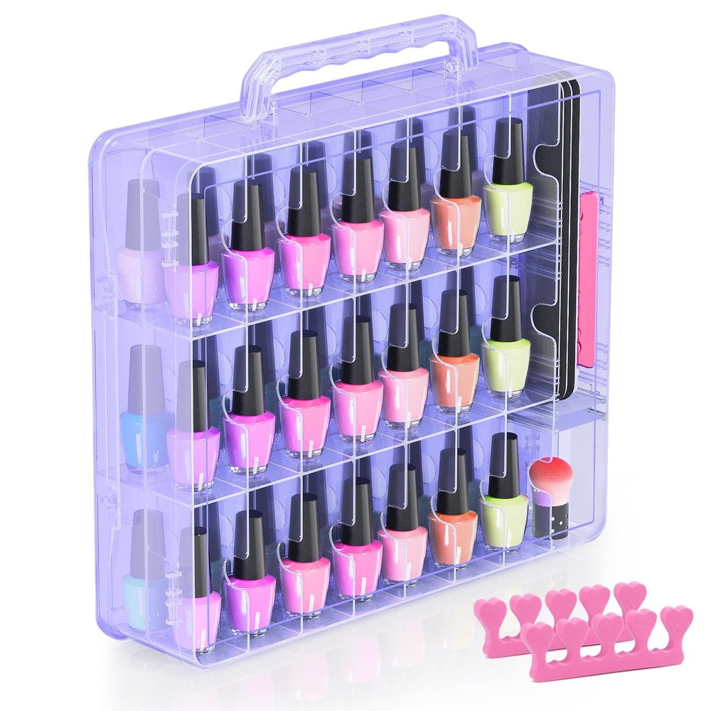 Beloving Nail Polish Organizer Case For 48 Bottles Nail Polish Holder