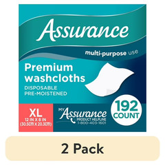 Assurance Premium XL Disposable Washcloths 192 Count – Extra Large Pre-Moistened