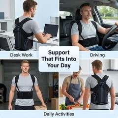 Posture Corrector Back Brace S/M Adustable Upper Lower Back Shoulder Support