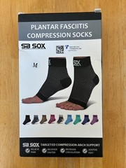 SB SOX Plantar Fasciitis Relief Compression Socks Medium Black