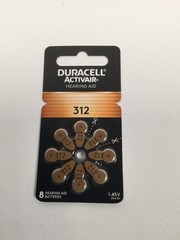 Duracell Activair Hearing Aid Batteries – 312 -9 pks of 8 (total 72) Exp 12/2029
