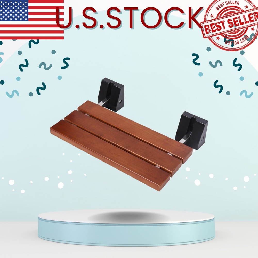 Folding Shower Seat Wall Mounted 20x15in Square Tube