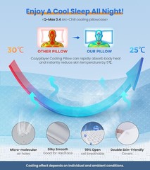 Adjustable Dark Grey Cervical Cooling Neck Support Pillow for Pain Relief