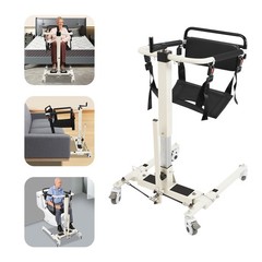 264lbs Lift Transfer Chair Portable Patient Lift Wheelchair With 2 Seat Cushions