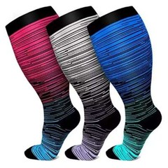 Plus Size Knee High Compression Socks Men Women Medical Stockings XXL-4XL CFR