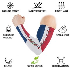 Dominican Republic Flag Baseball Lace Cooling Arm Sleeves Cover Uv Sun Protec…