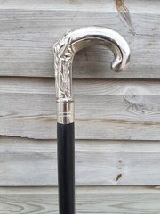 Handmade Eva adm Chrome Wood Walking Cane Stick Designer Brass Handle 37“ style