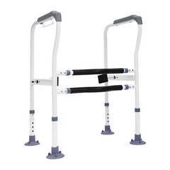 Toilet Safety Rails Bathroom Handicap Frame 330lb for Elderly Height Adjustable
