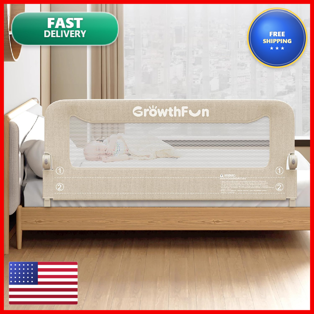Growthfun Foldable Bed Rail For Toddlers 59In Reinforced Carbon Steel