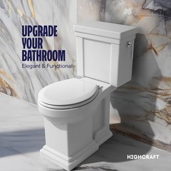 HIGHCRAFT Premium Round Toilet Seat with Slow-Close Design & Round, White