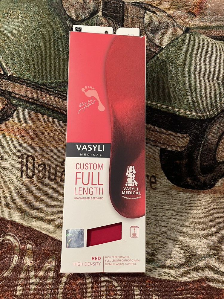Vasyli Medical Custom Full-Length Moldable Orthotic Insoles Adult Small Red NEW