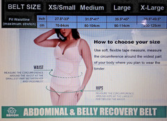 Womens Adjustable Stomach 3 way Abdominal Support Band Belly Binder LARGE Beige
