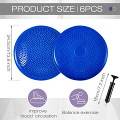 Amylove 6 Pcs 13 Inch Wiggle Seat Wobble Cushion Balance Disc Dark Color