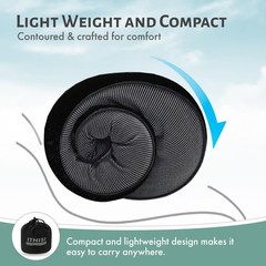 Travel Memory Foam Pillow – Adjustable Size. Essentials for Head, Chin Black