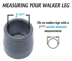 Top Glides Steel-Reinforced Walker Glide Tips 4 Count (Pack of 1), Gray