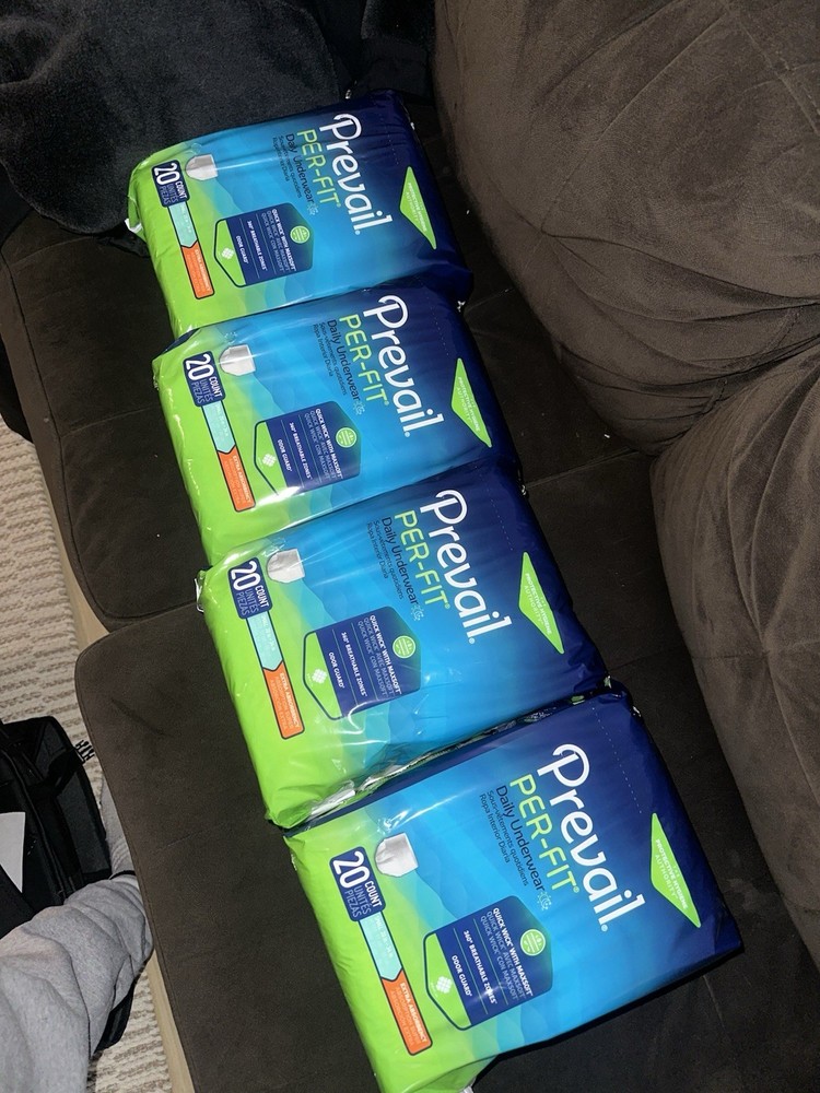 Prevail Per-Fit Adult Unisex Daily Underwear/Diapers Small , 4-Pack, 20 Count