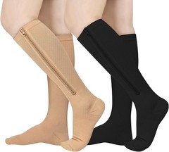 Comfortable Closed Toe Zipper Compression Socks – Multicolor for Daily Use