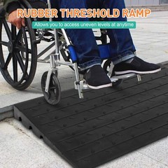 2.5″ Rise Rubber Threshold Ramp Non-Slip Heavy Duty for Doorways Home Steps