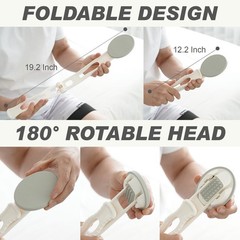DOWMI Lotion Applicator for Back – 3in1 Foldable, 1 Count (Pack of 1), White