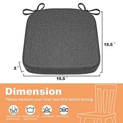 Memory Foam Chair Cushions for Folding Chairs Pack, Thickened 2″ 4 Dark Grey