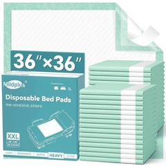 MILDPLUS Bed Pads with Adhesive Strips 30“X36“, 10 Count Chucks Disposable Und