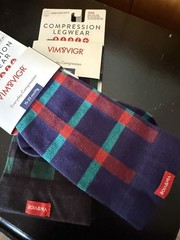 Vim Vigr Plaid Compression Socks Size S/M Nylon Moisture Wicking 15-20 mmHg 2 Pa