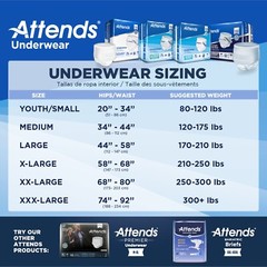 Attends Disposable Underwear Large APV30 Absorbent 72 Ct